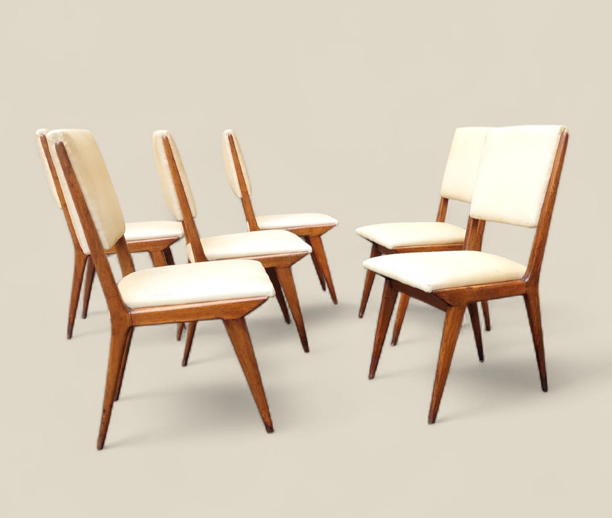 6 SEDIE LEGNO DESIGN ITALIANO  MILD CENTURY CARLO DE CARLI