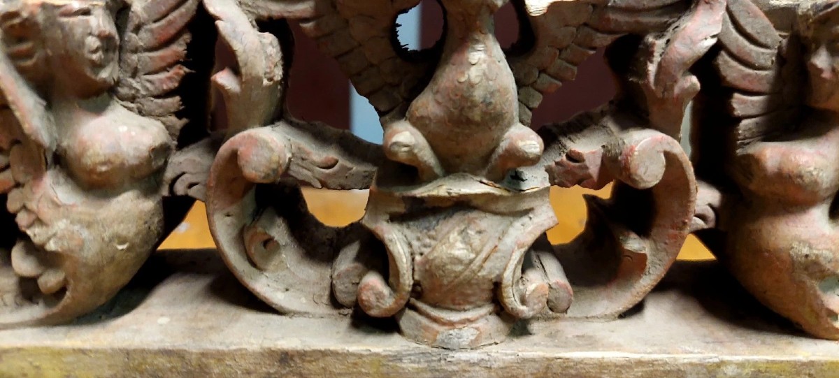 ANTICO FRAMMENTO DI CARRETTO SICILIANO XIX SECOLO LEGNO INTAGLIATO-photo-4