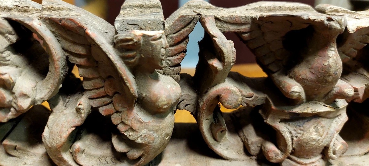 ANTICO FRAMMENTO DI CARRETTO SICILIANO XIX SECOLO LEGNO INTAGLIATO-photo-4