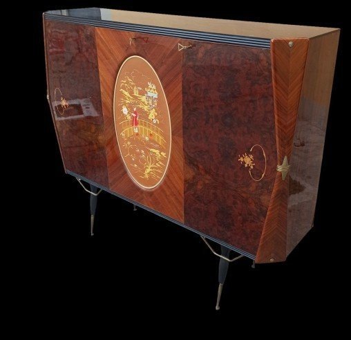 Mobile bar credenza anni 50 attribuito a paolo buffa-photo-3