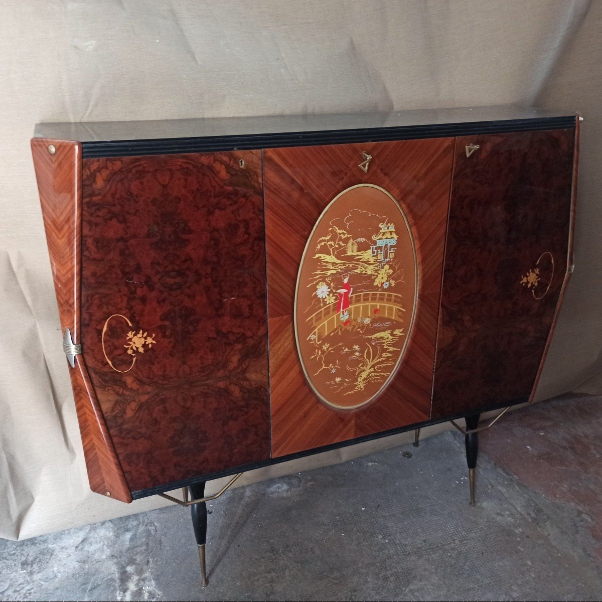 Mobile bar credenza anni 50 attribuito a paolo buffa-photo-6