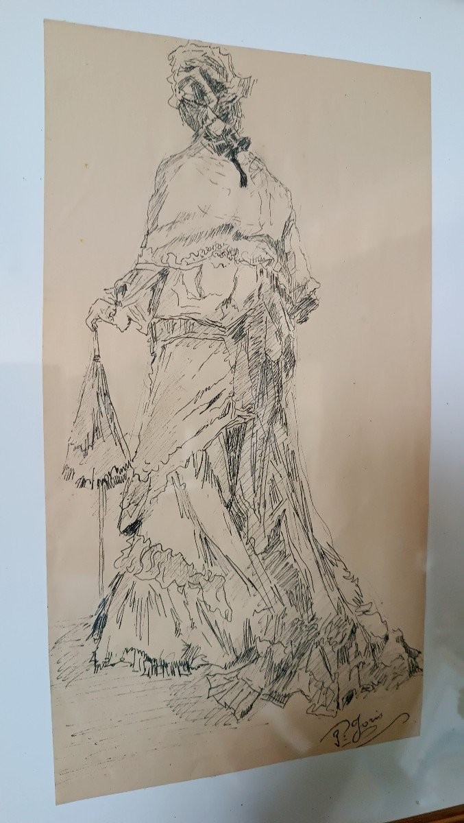 Dipinto china su carta PIO JORIS (Roma, 8 giugno 1843 – Roma, 6 marzo 1921)-photo-1