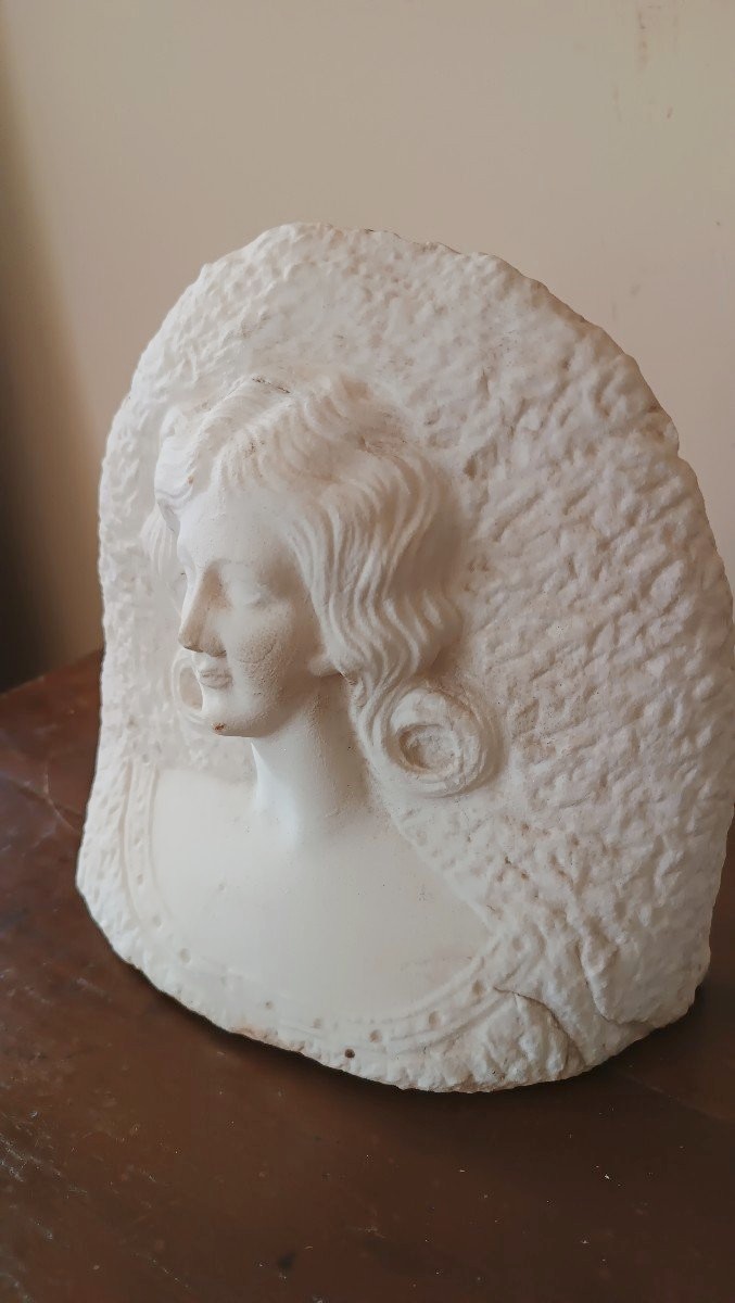 Antica Scultura marmo busto femminile primi 900-photo-4