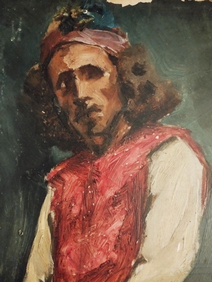 Dipinto antico, olio su cartone,bozzetto-photo-3