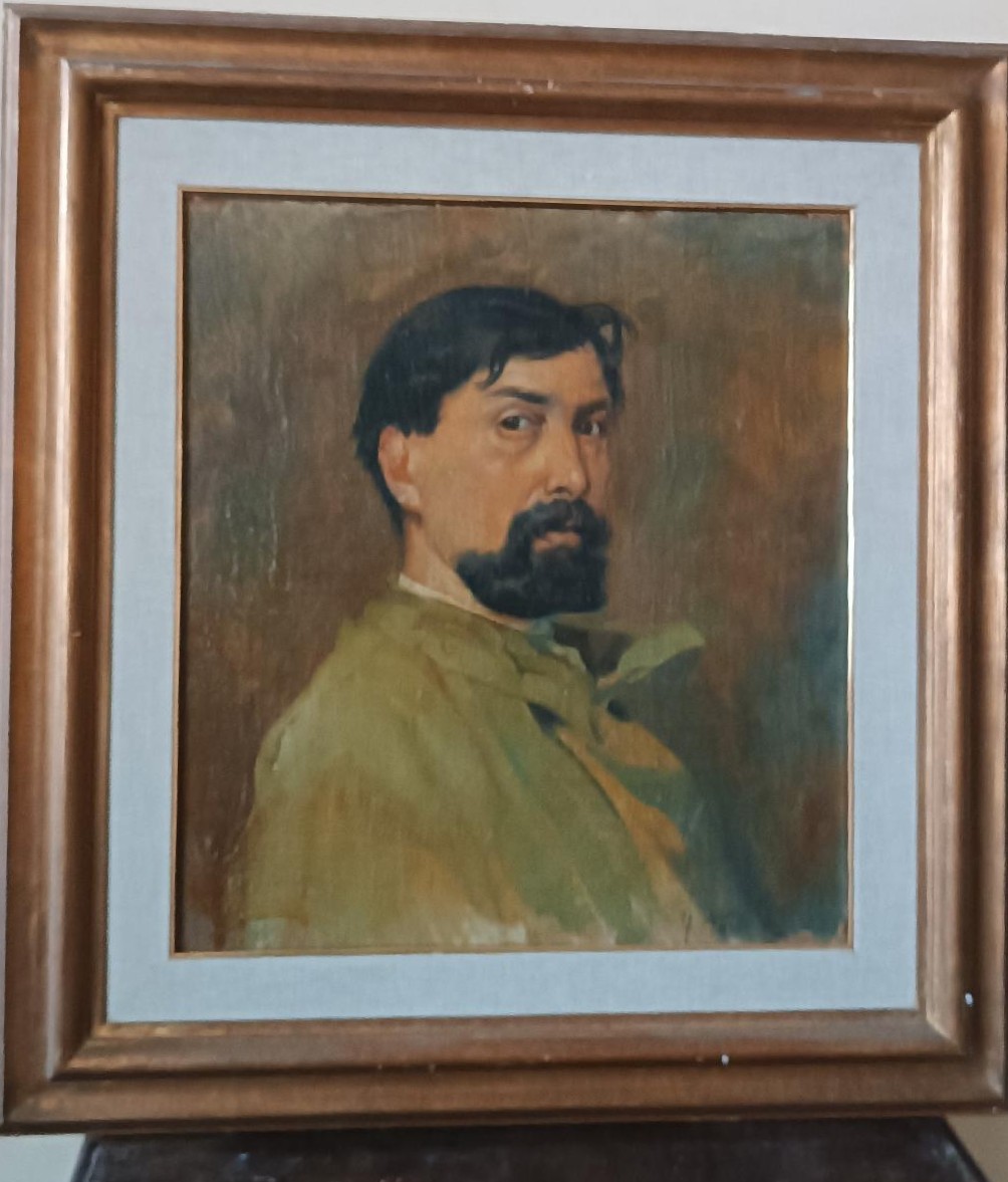 Olio su tela ritratto anni 20-dipinto sul retro -Giuseppe Torelli ( 1881 -1959 )-photo-6