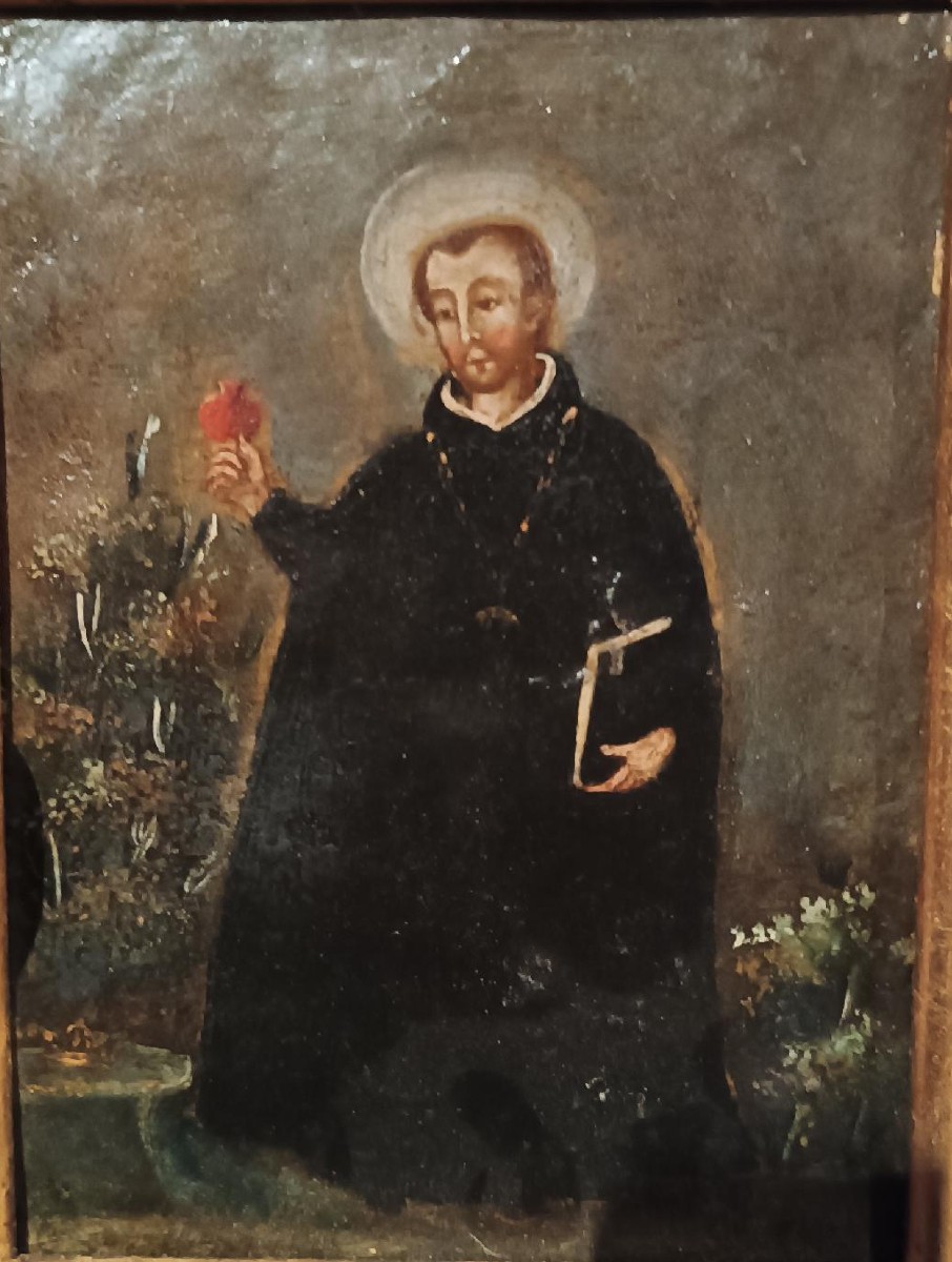 Dipinto su rame raffigurante Santo gesuita scuola spagnola XVIII secolo-photo-3