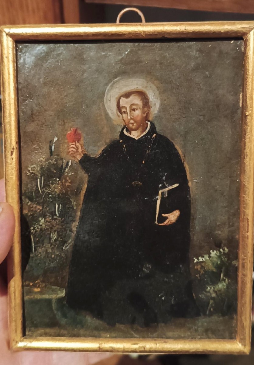 Dipinto su rame raffigurante Santo gesuita scuola spagnola XVIII secolo