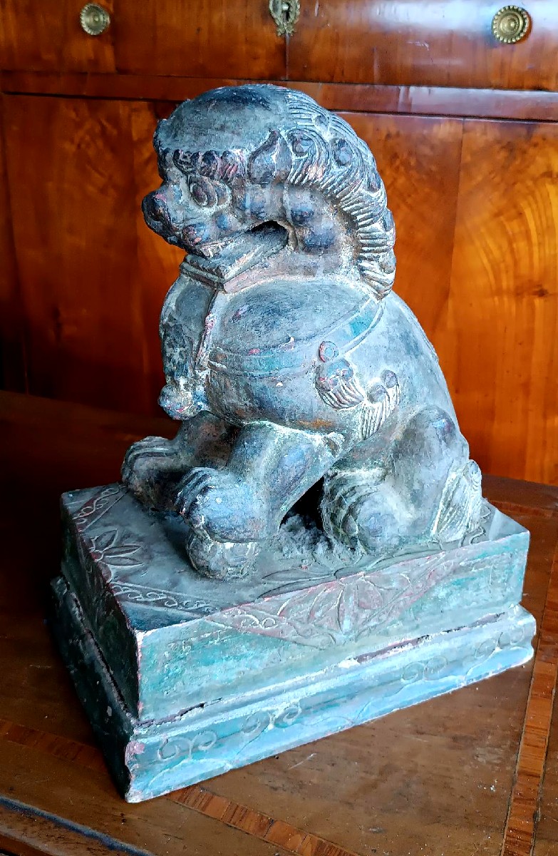 Cane di pho in legno laccato-Cina primi xx secolo-photo-4