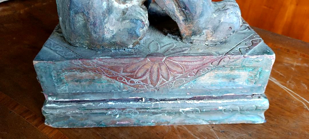 Cane di pho in legno laccato-Cina primi xx secolo-photo-6