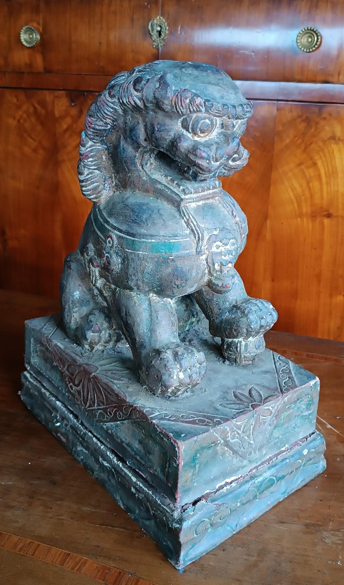 Cane di pho in legno laccato-Cina primi xx secolo-photo-8
