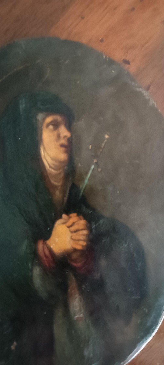 Antico dipinto su rame XVIII secolo-photo-4