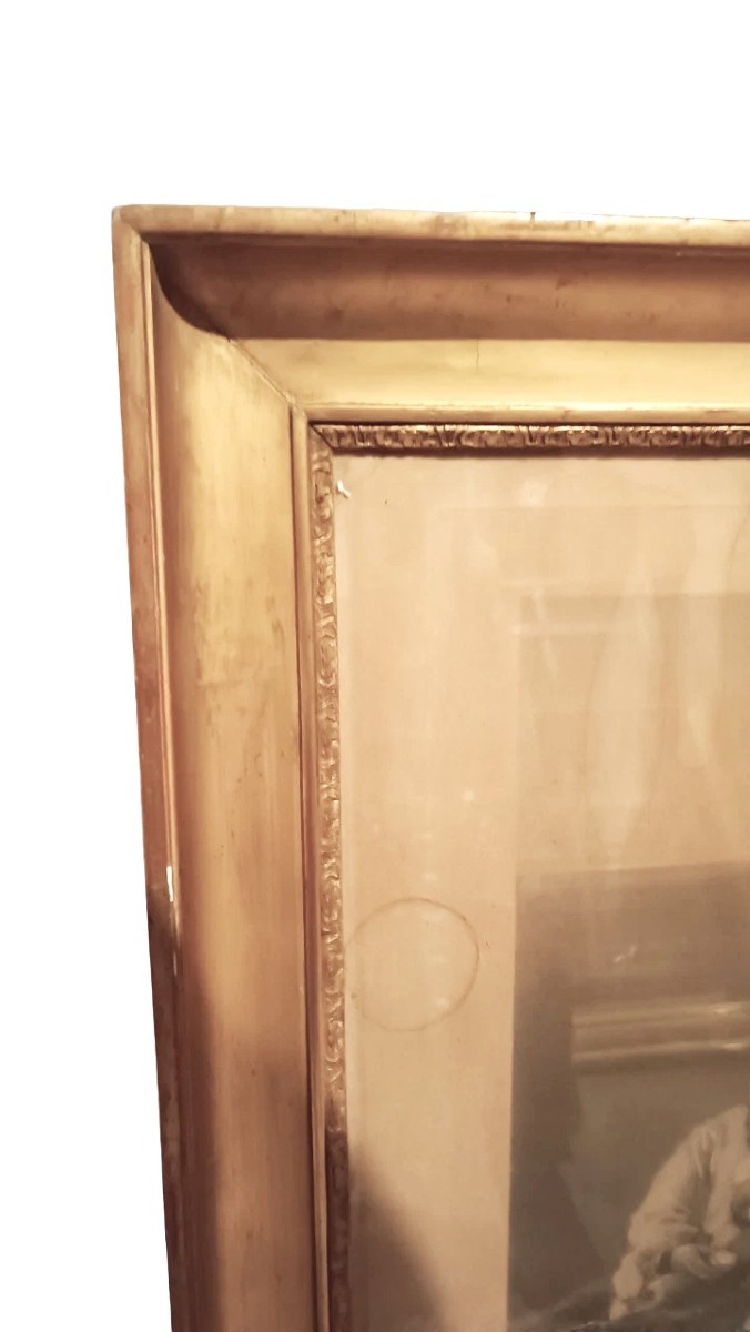 Grande cornice dorata carlo X -Incsione-PRIMA META' XIX SECOLO-photo-4