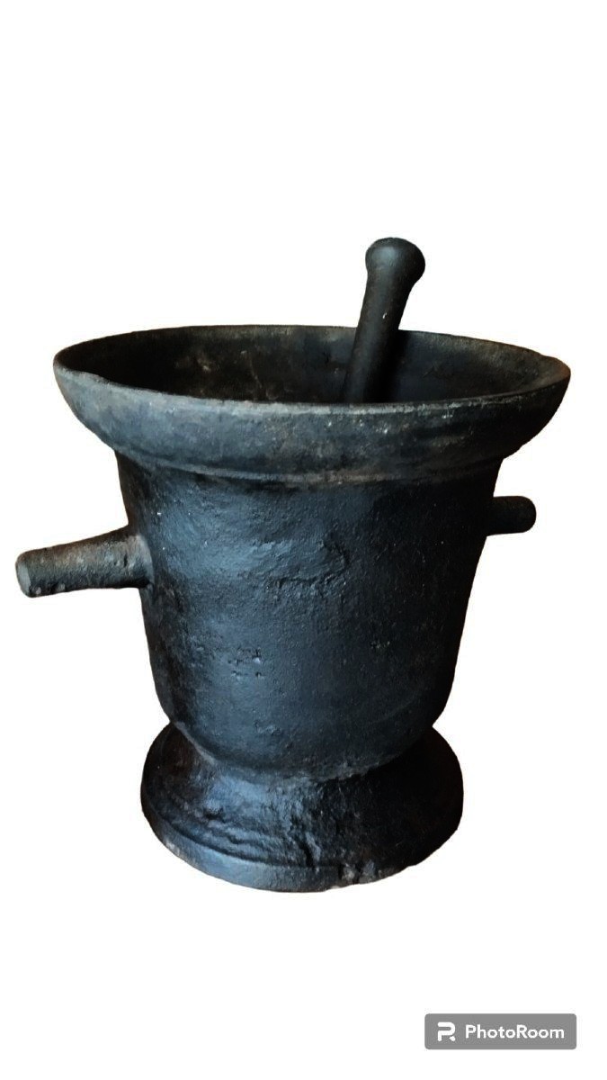 Grande mortaio in ferro XVIII secolo-photo-2