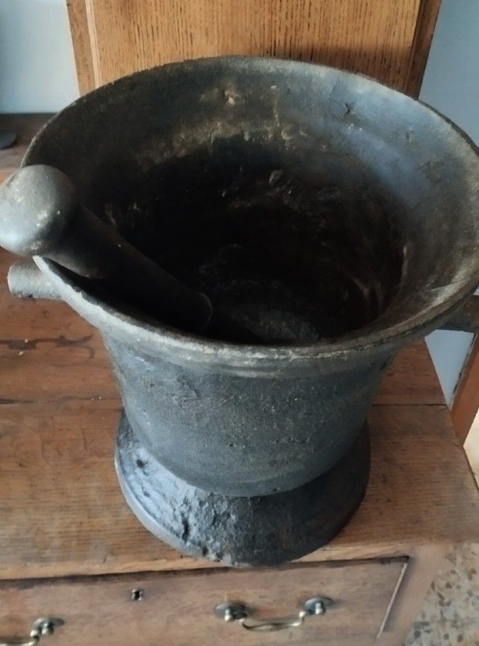Grande mortaio in ferro XVIII secolo-photo-1