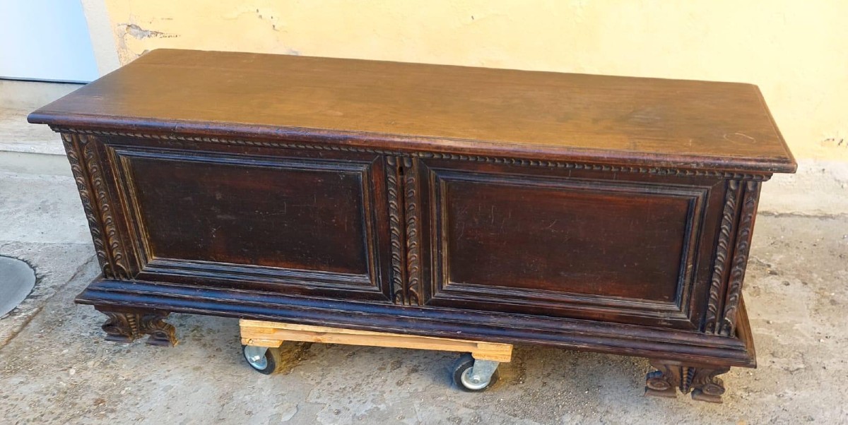 Cassapanca antica Italia XVII secolo-photo-5