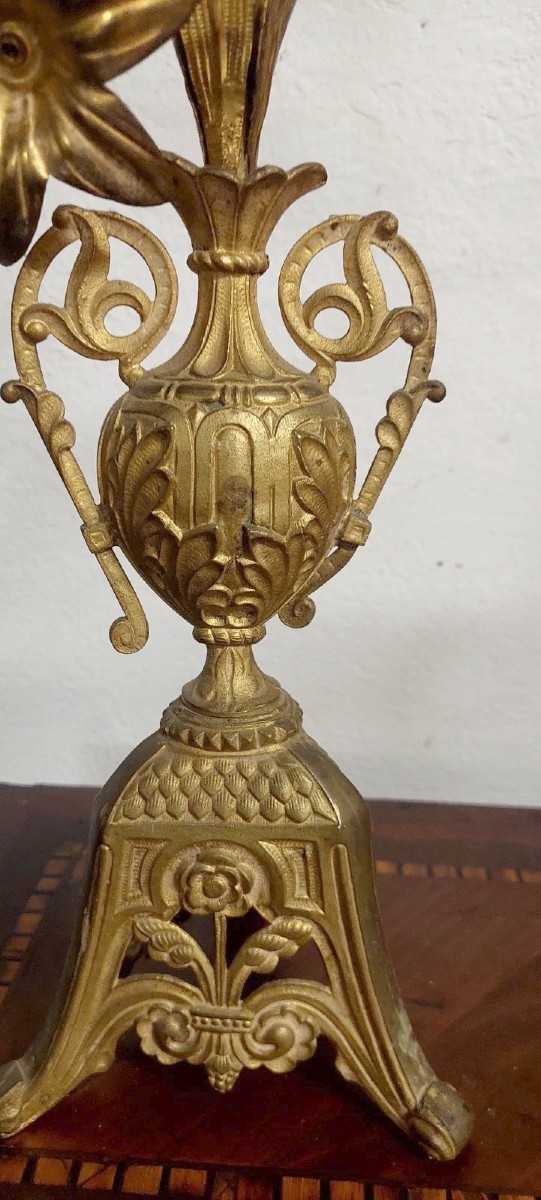 CANDELIERE IN BRONZO DORATO FRANCIA FINE XIX SECOLO-photo-4