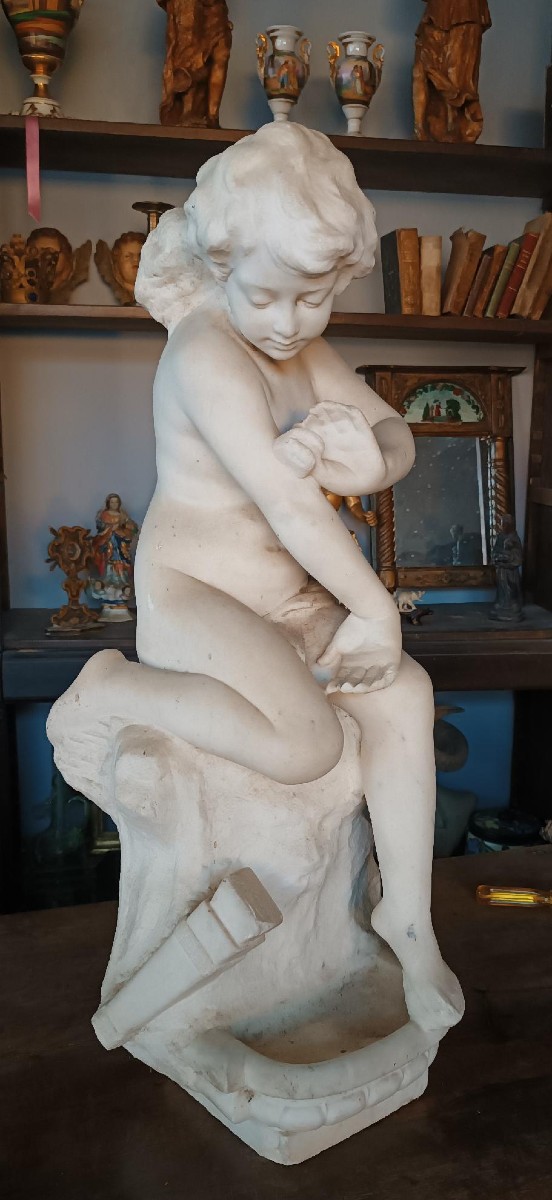 Grande scultura in marmo XIX secolo-photo-2