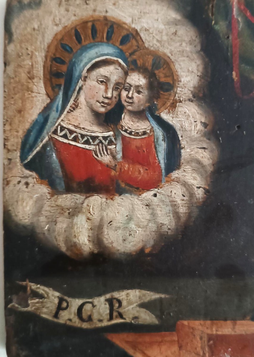 Piccolo dipinto su tavola ,ex voto ,XVIII secolo,scuola italiana0-photo-4