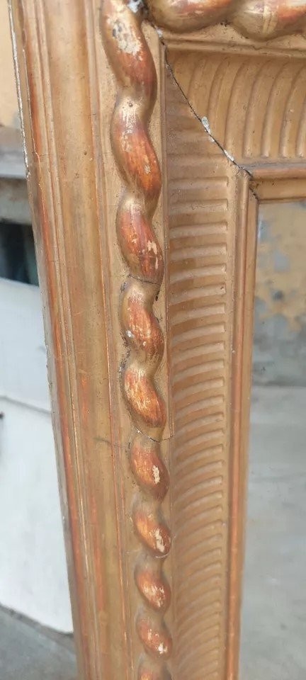 Grande Specchiera Carlo X antica Legno Dorata Oro Zecchino Originale-photo-1