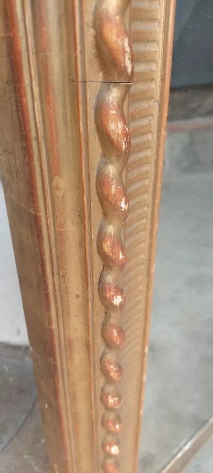 Grande Specchiera Carlo X antica Legno Dorata Oro Zecchino Originale-photo-2