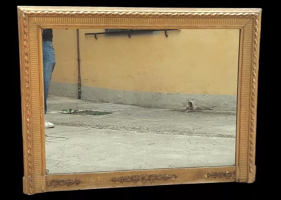 Grande Specchiera Carlo X antica Legno Dorata Oro Zecchino Originale