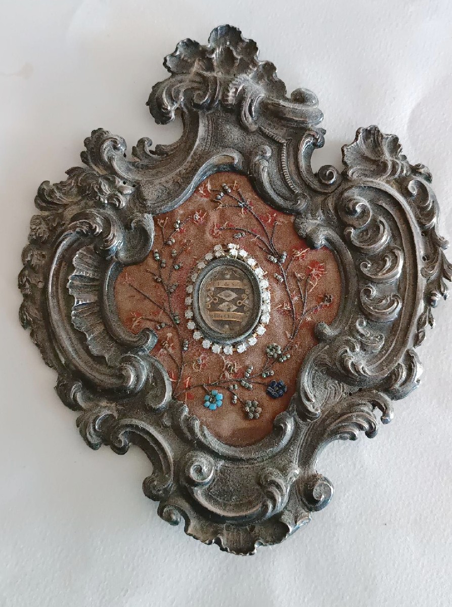 Antico Reliquiario in argento con reliquie 20x17 cm-photo-2