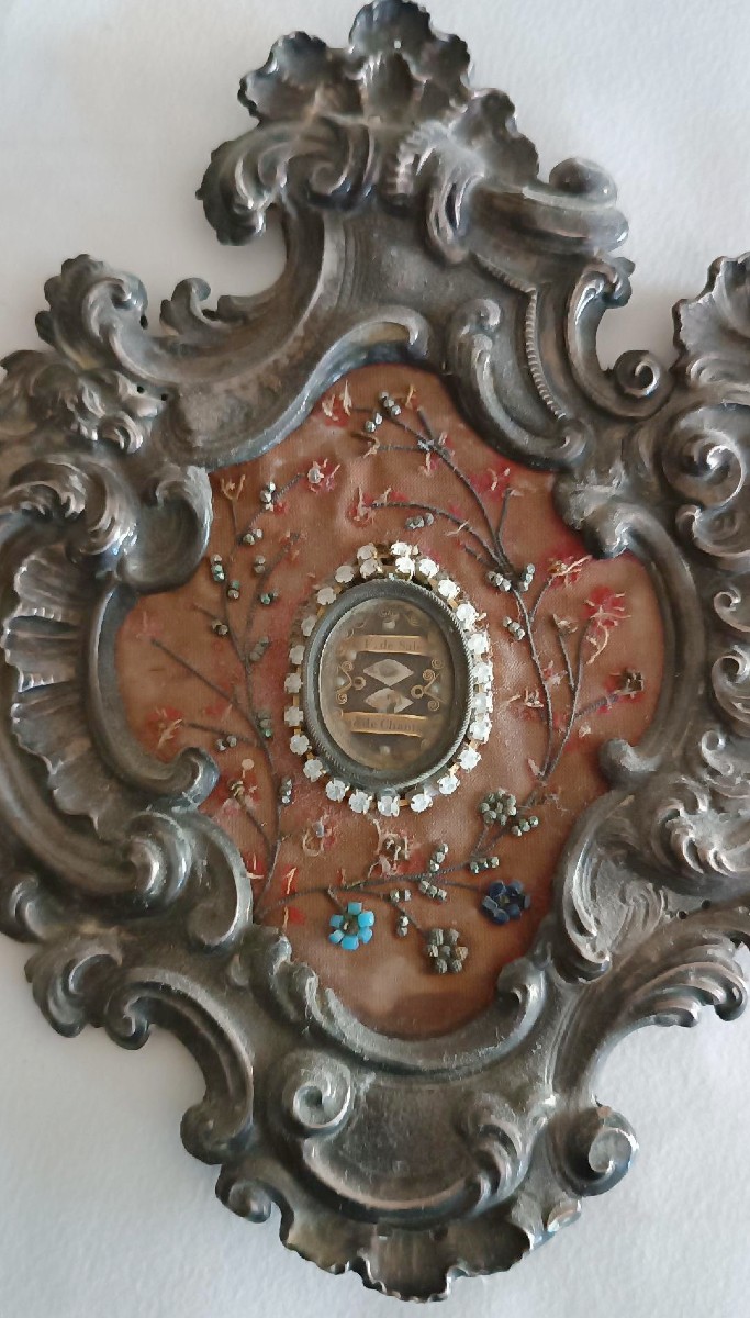 Antico Reliquiario in argento con reliquie 20x17 cm-photo-3