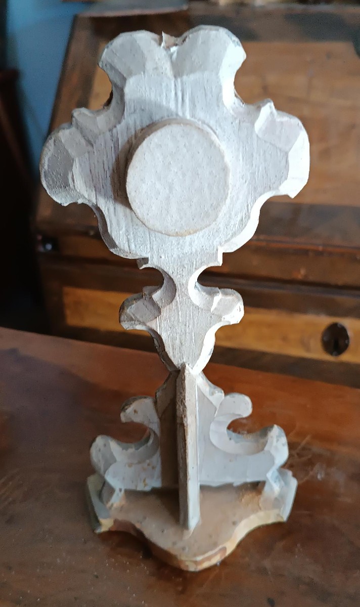 Reliquiario in legno argentato con reliquia San Giusto XVIII secolo-photo-4