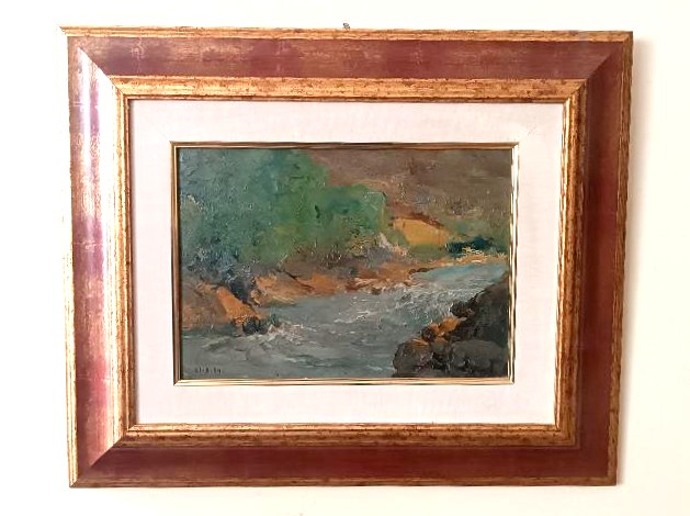 Dipinto olio su cartone datato non firmato fine XIX secolo ,scuola italiana-photo-2