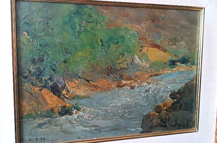 Dipinto olio su cartone datato non firmato fine XIX secolo ,scuola italiana-photo-4