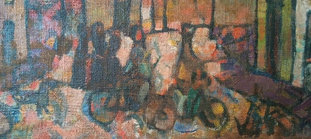 Olio su tela "piazzetta Siracusa" FERRUCCIO FERRI -mostra golfo la spezia 1940-photo-4