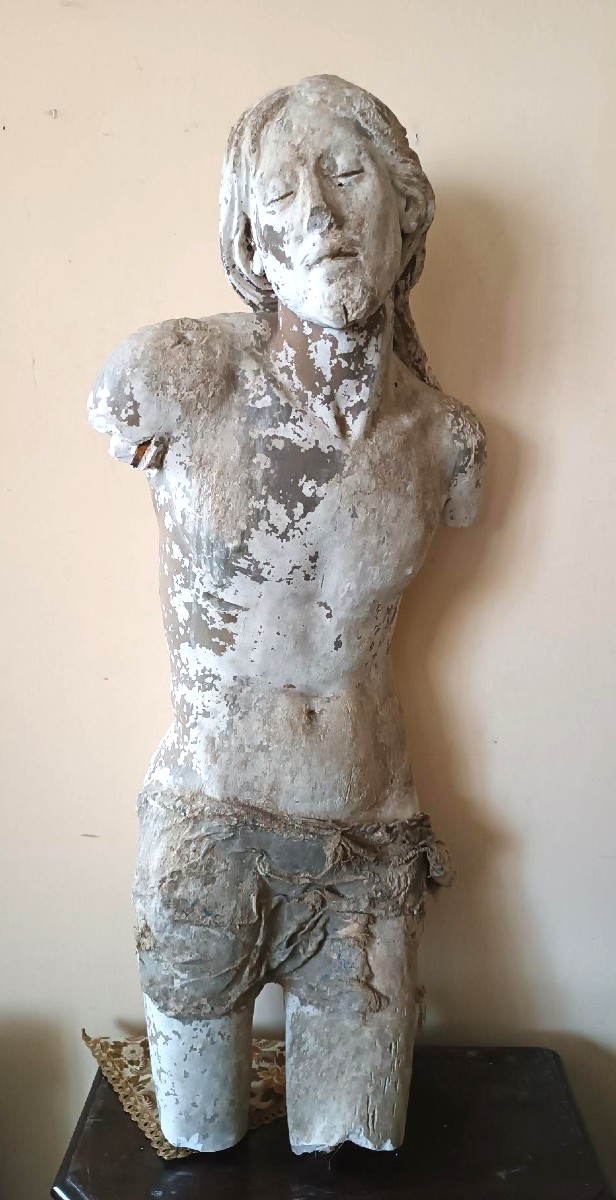 Grande torso cristo in gesso XVI secolo-photo-2