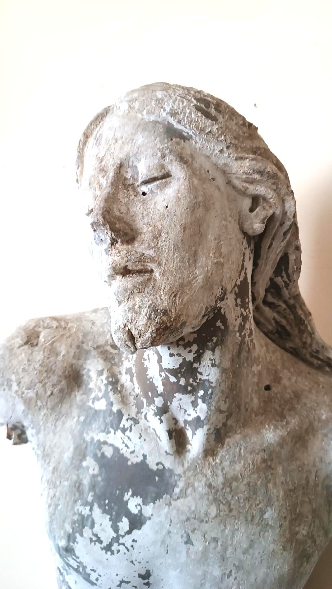 Grande torso cristo in gesso XVI secolo-photo-1
