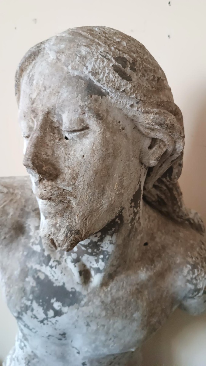 Grande torso cristo in gesso XVI secolo-photo-2