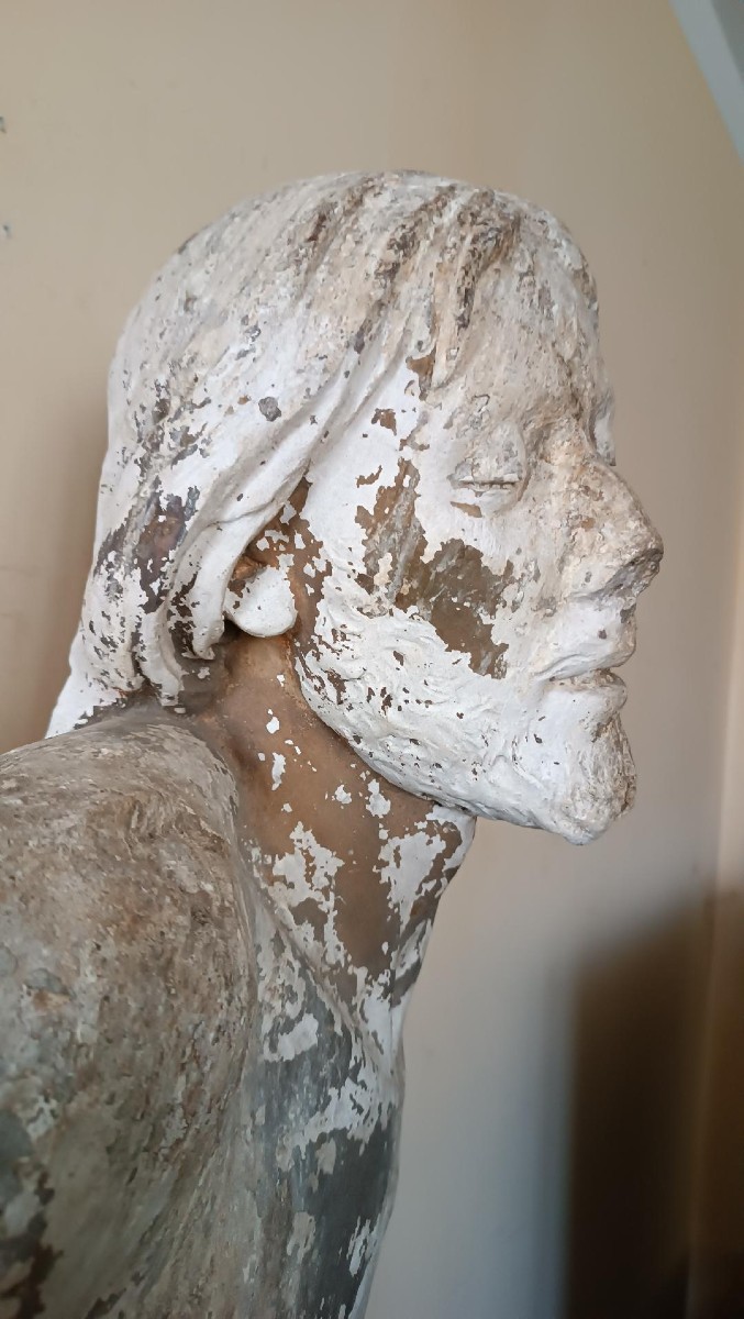 Grande torso cristo in gesso XVI secolo-photo-3