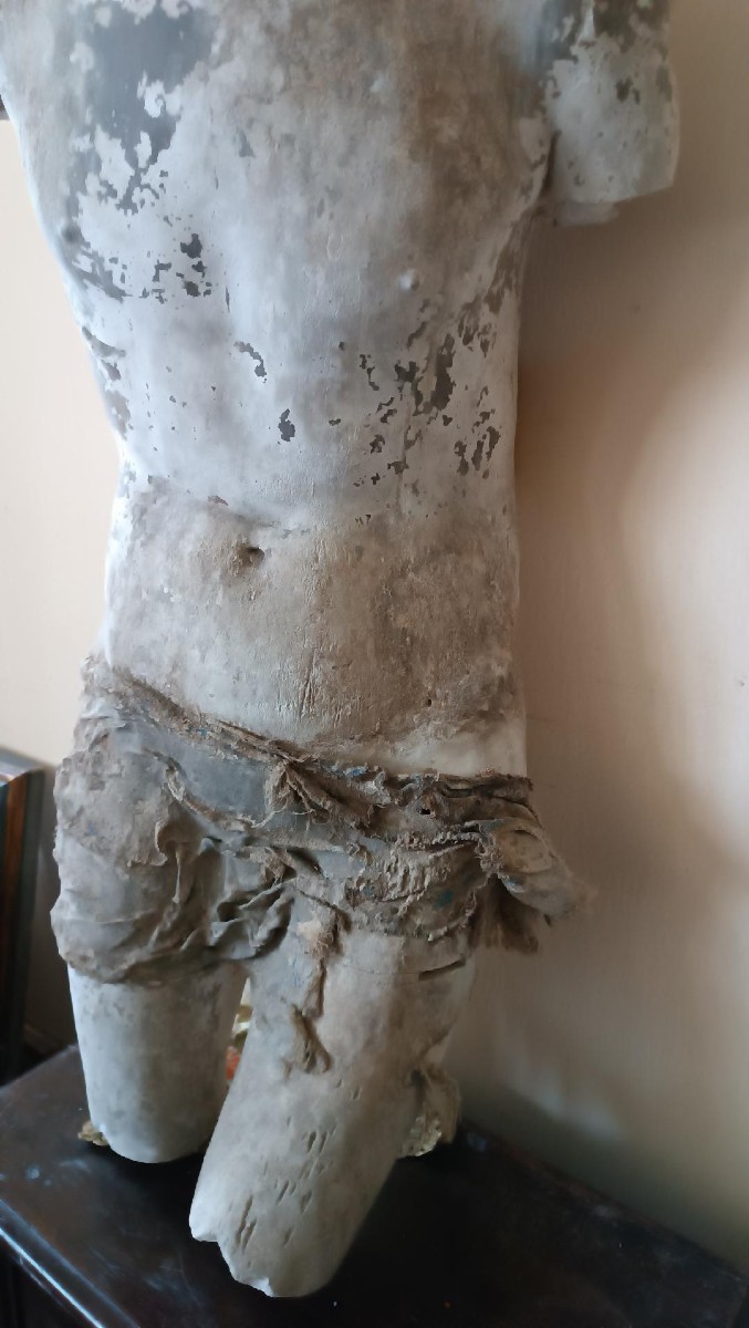 Grande torso cristo in gesso XVI secolo-photo-4