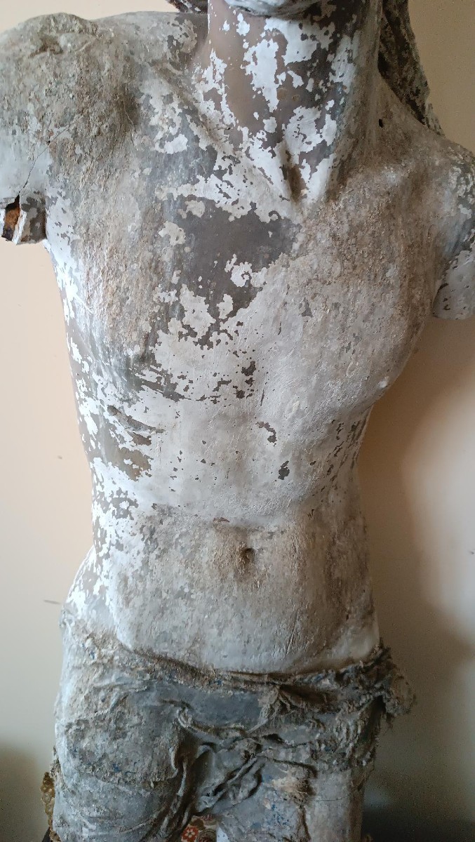 Grande torso cristo in gesso XVI secolo-photo-5