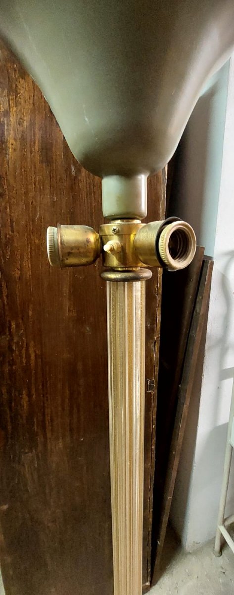 Lampada da Terra Tripode Barovier & Toso  Vetro di Murano dorato 1930/40-photo-1