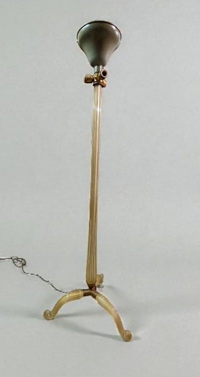 Lampada da Terra Tripode Barovier & Toso  Vetro di Murano dorato 1930/40
