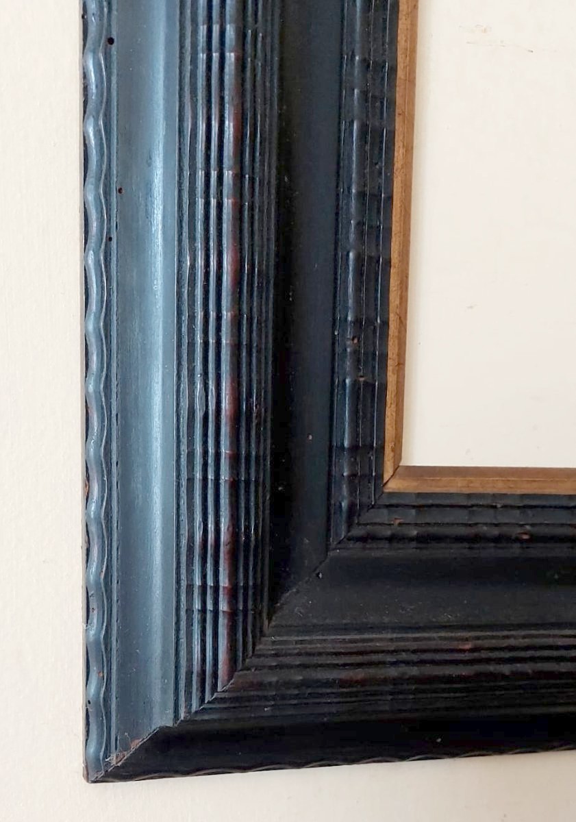 Cornice ebanizzata ,guilloche ,fine XIX secolo Italia-photo-2