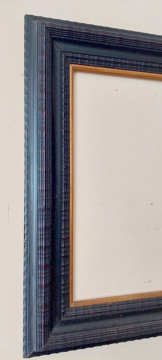 Cornice ebanizzata ,guilloche ,fine XIX secolo Italia-photo-4