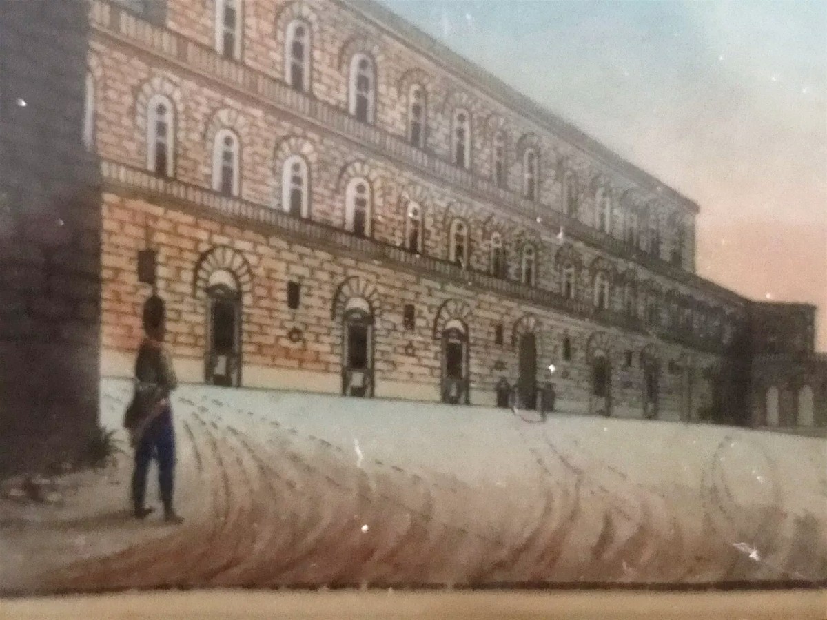 Scatolina monacale XIX secolo, carta ,cartone , dipinto Palazzo Pitti, XVIII sec. italia-photo-1