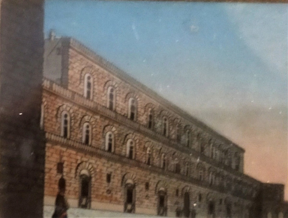 Scatolina monacale XIX secolo, carta ,cartone , dipinto Palazzo Pitti, XVIII sec. italia-photo-2