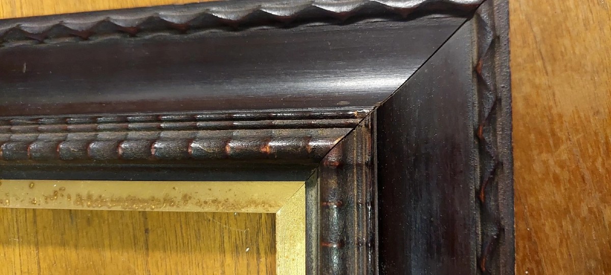 Cornice Guilloche Legno Ebanizzato fine 800-photo-3