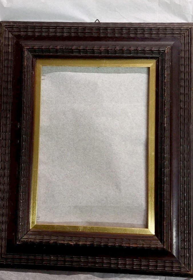 Antica Cornice In Legno Lavorato Guilloché Fine 800 Stile Rinascimento-photo-1