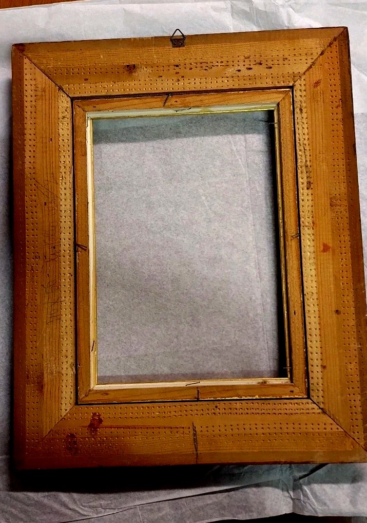 Antica Cornice In Legno Lavorato Guilloché Fine 800 Stile Rinascimento-photo-5