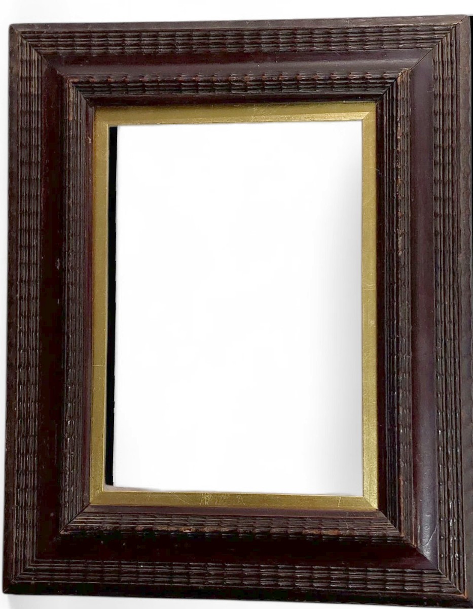 Antica Cornice In Legno Lavorato Guilloché Fine 800 Stile Rinascimento