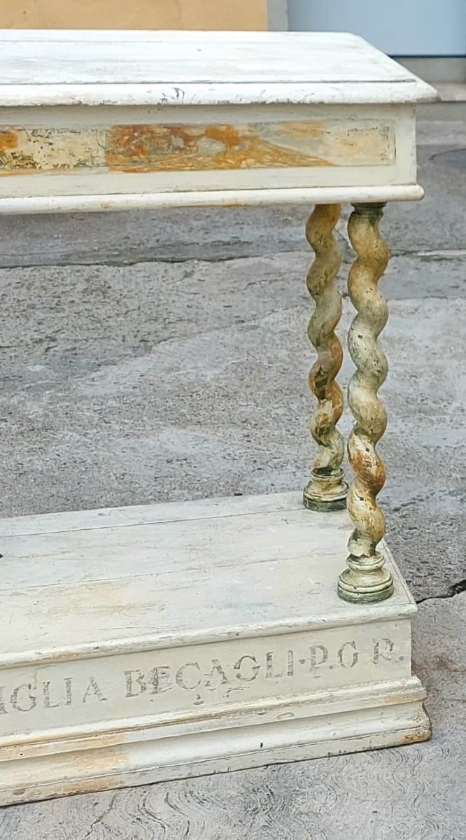 Coppia di piccole consolle laccate XVIII secolo-photo-4