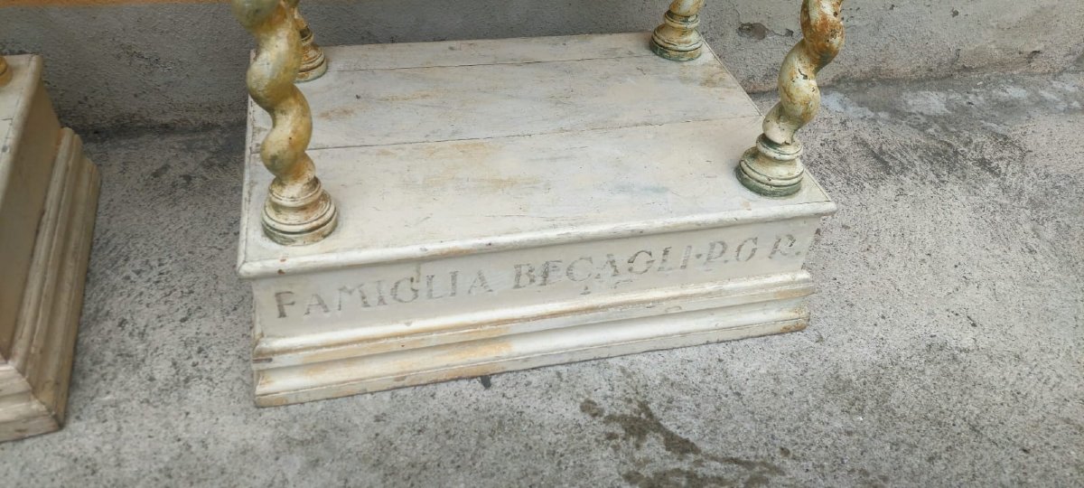 Coppia di piccole consolle laccate XVIII secolo-photo-4