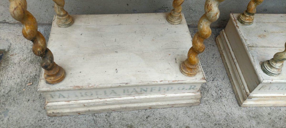 Coppia di piccole consolle laccate XVIII secolo-photo-8